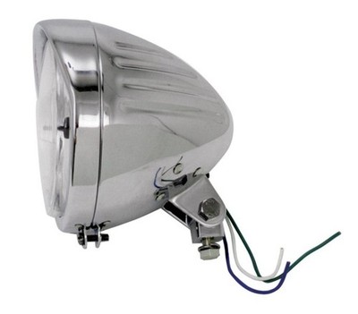 V-Factor 11032 Chrome Billet 5-3/4'' Ribbed Headlight for Bottom Mount Harley