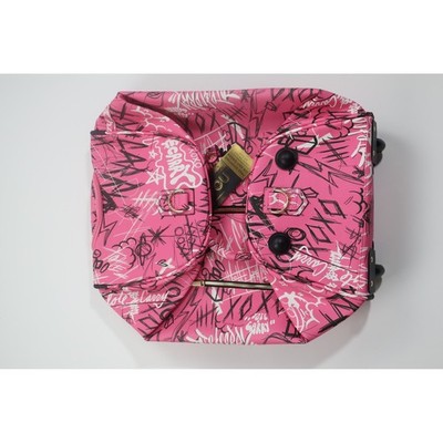 Tote & Carry Roller Duffle Graffiti Neon Pink Vegan Leather Travel Bag