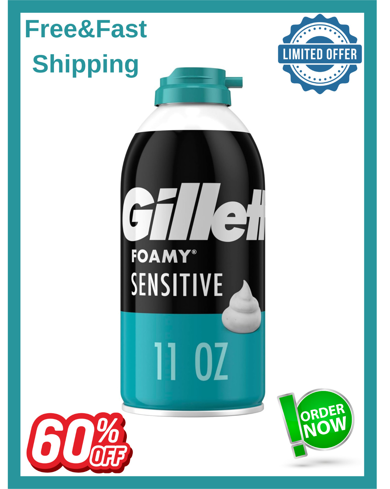 Gillette Foamy Classic - Sensitive Shave Foam for Men Origin