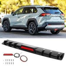 For Toyota RAV4 Rear Bumper Diffuser Lip Spoiler Splitter Gloss w/LED Tail Light
