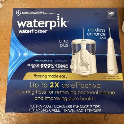 Waterpik Water Flosser Ultra Plus + Cordless Enhance 3000 Set NEW Sealed