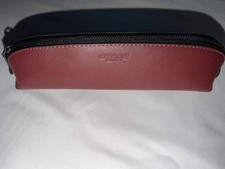NWOT Coach Pencil Case Pouch in Wine Red, leather, cute pouch for ladies!