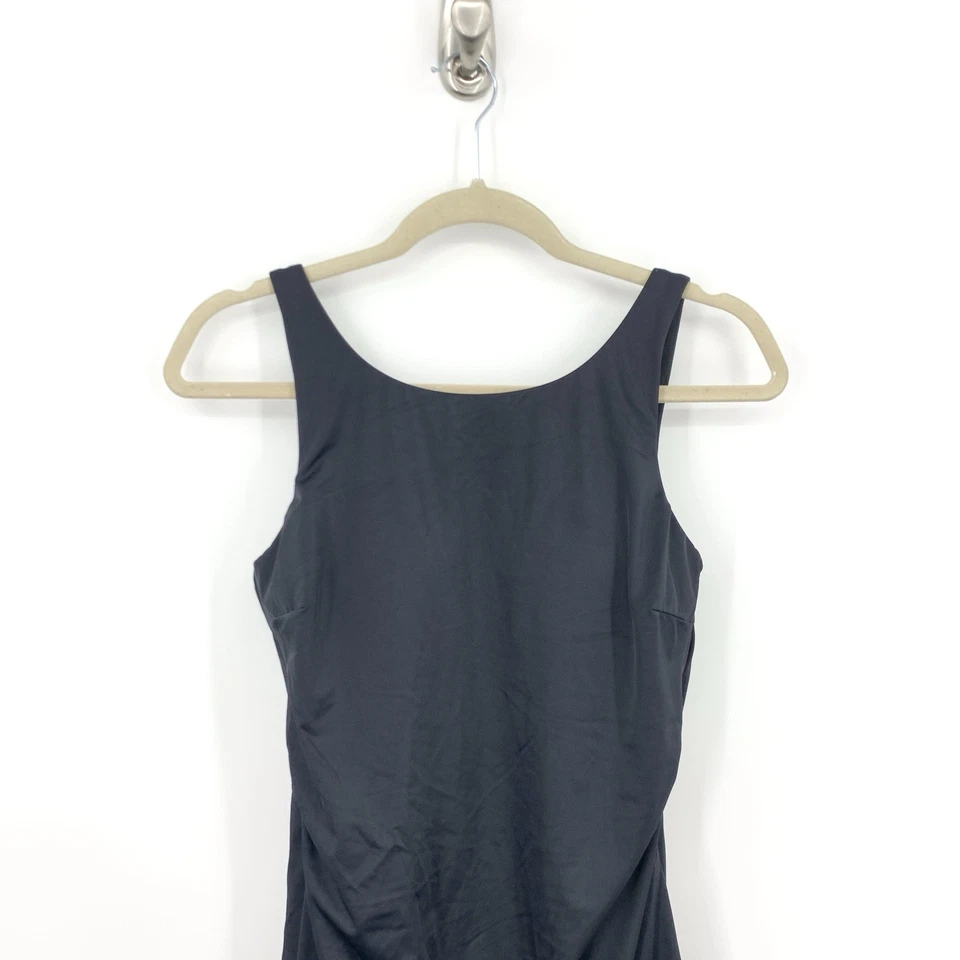 LL Bean Women Size 12 Large Bathing Suit Swim Dress Black Beansport Tank Liner - Image 2 of 4