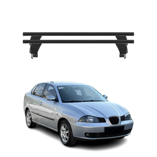 Menabo DachträGer GrundtäGer FüR Seat Cordoba 2002-2009 50Kg Alu Schwarz 2 Tlg-image