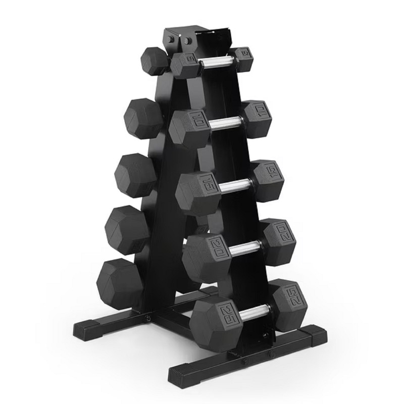 Marcy 150 lb. Rubber Hex Dumbbell Set with Rack