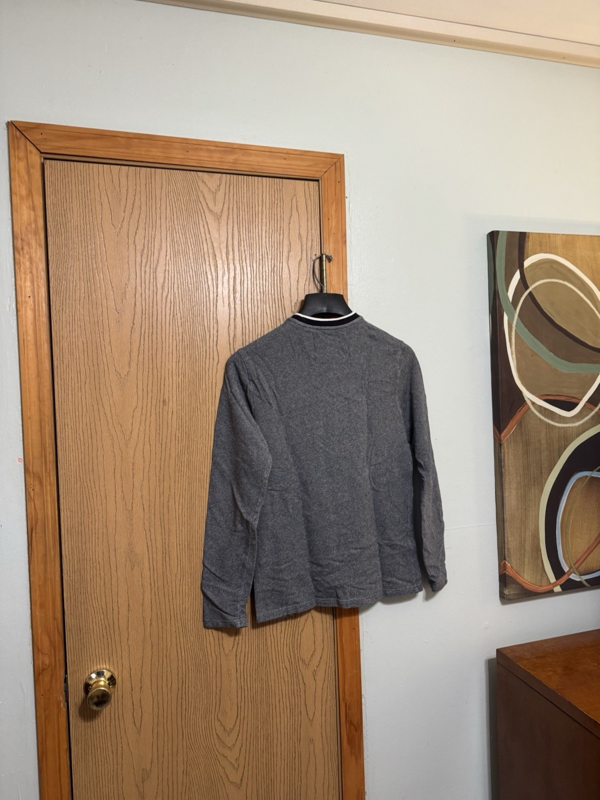 Original Penguin Small Solid Gray Long Sleeve Cre… - image 2