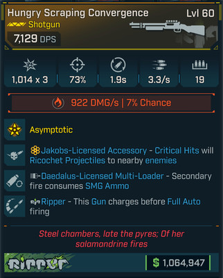 Borderlands 4 OP HUNGRY CONVERGENCE  SHOTGUN  INCENDIARY JAKOBS SMG AMMO