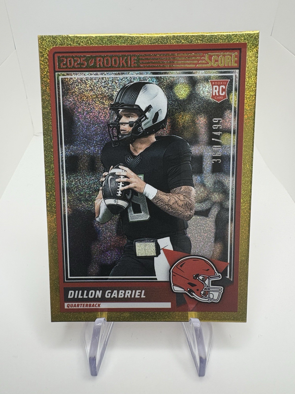 2025 Score Rookies Dillon Gabriel #41 Dots Gold /499 (RC) Cleveland Browns