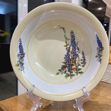 Vintage Tams Ware Delphinium Fine Semi Porcelain Fruit Serving Bowl Dish