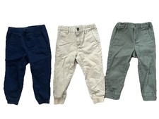 Janie and Jack 2T Pants Set Green Navy Beige Elastic Waist Boys