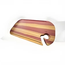 Red cedar Wooden Wine Appetizer Plate With Glass Holder Mini Charcuterie Board