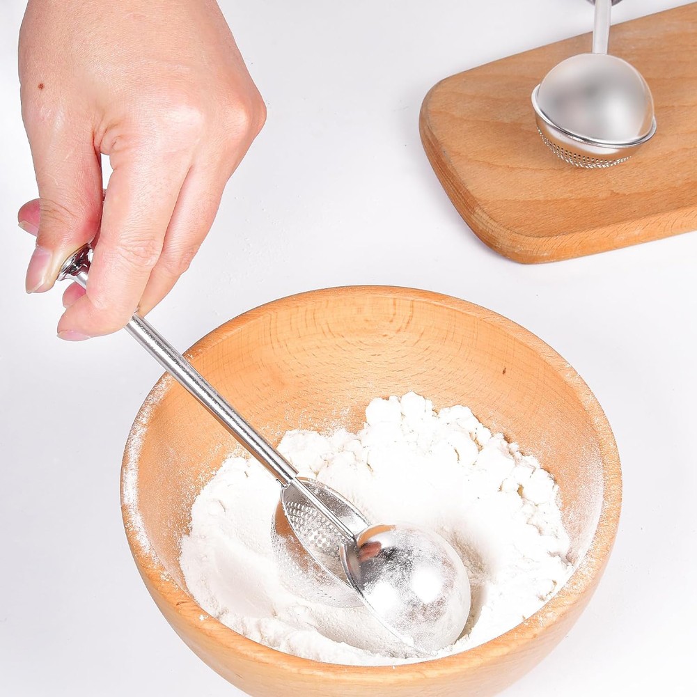 Baking Flour Sifter Stainless Steel Powdered Sugar Dispenser Shaker Spice Tea Fi
