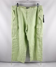Lauren Ralph Lauren Pants Womens 18W Plus Green 100 Linen Breaker Pant NWT