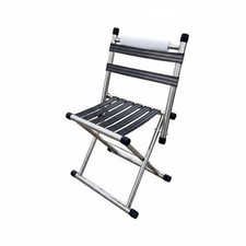 Sgabello a Forbice con Schienale Portatile Sedia Pieghevole per Campeggiatori