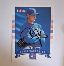 2002 Fleer Tradition Chris Carpenter Toronto Blue Jays Autographed Card #408