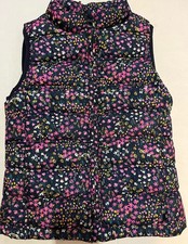GAP Kids Girls Puffer Vest Floral Preppy Cold Control Size Large