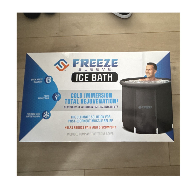 Freeze Sleeve Ice Bath Cold Therapy System Black Cylinder Reusable Pain Relief