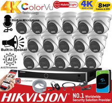 8MP 4K Hikvision Smart Hybrid Light ColorVu PoE Camera NVR IP CCTV 2‑Way Audio