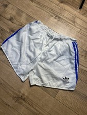 VINTAGE ADIDAS SHORTS FOOTBALL SOCCER MENS SPRINTER WHITE SIZE M 90s