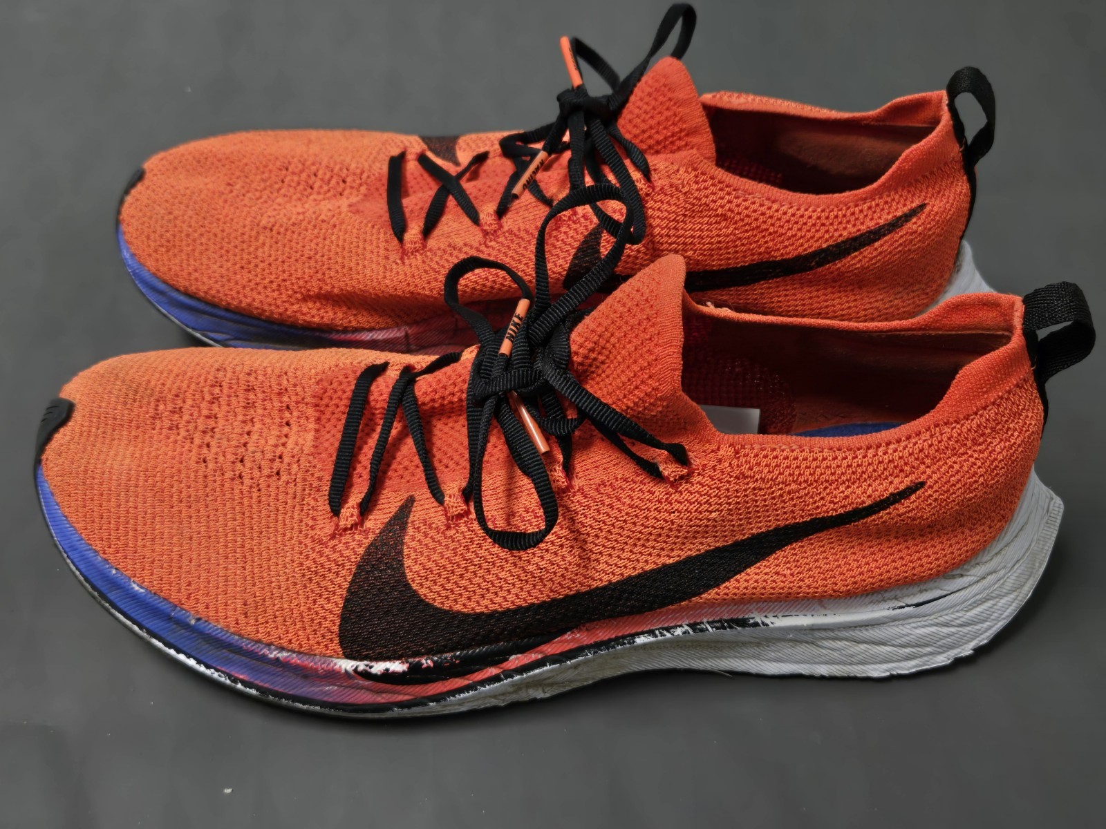 SAOLA Nike Vaporfly 4% Flyknit Uomo 11.5 Arancione Cremisi Brillante AJ3857 601