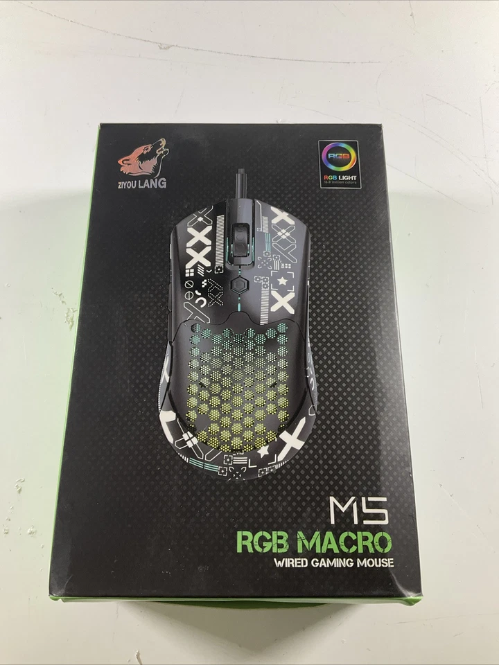 Ziyou Lang Gaming Mouse RGB Macro M5 - Open Never Used