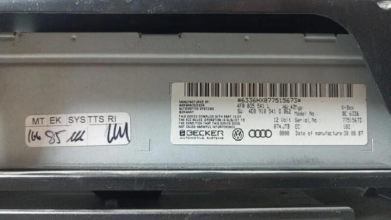 4F0035541L sistema audio radio cd para AUDI A5 COUPE (8T) 3.0 TDI 2007 187970 - Imagen 3 de 4