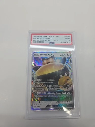 2016 POKEMON SM BLACK STAR PROMO SNORLAX GX BOX #SM05 SNORLAX GX-HOLO PSA 9