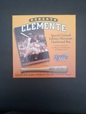 Signature Bats Roberto Clemente Limited Edition Miniature Hardwood Bat & Card