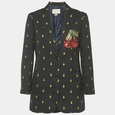 Gucci Black Pineapple Jacquard Gabardine Blazer S