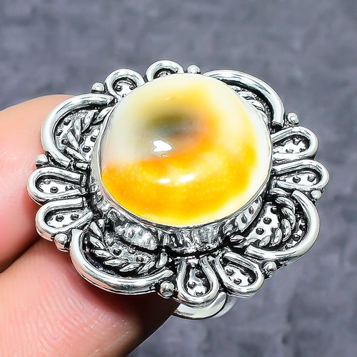 Shiva Eye Gemstone Handmade 925 Sterling Silver Jewelry Ring Size 7.5 ...