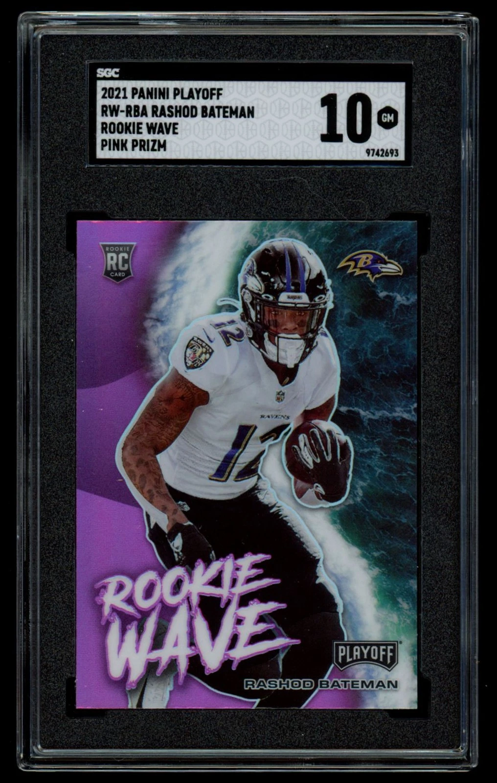 Rashod Bateman Panini Playoff Rookie Wave #RWRBA Pink