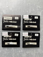 PLATIGNUM Italic NIB UNIT LOT/4 Italic Medium B2 for silverline petite / NEW