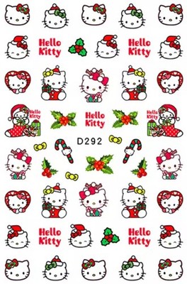 Weihnachten Hello Kitty Nail Art Sticker süß Cartoon Design festlich DIY D292