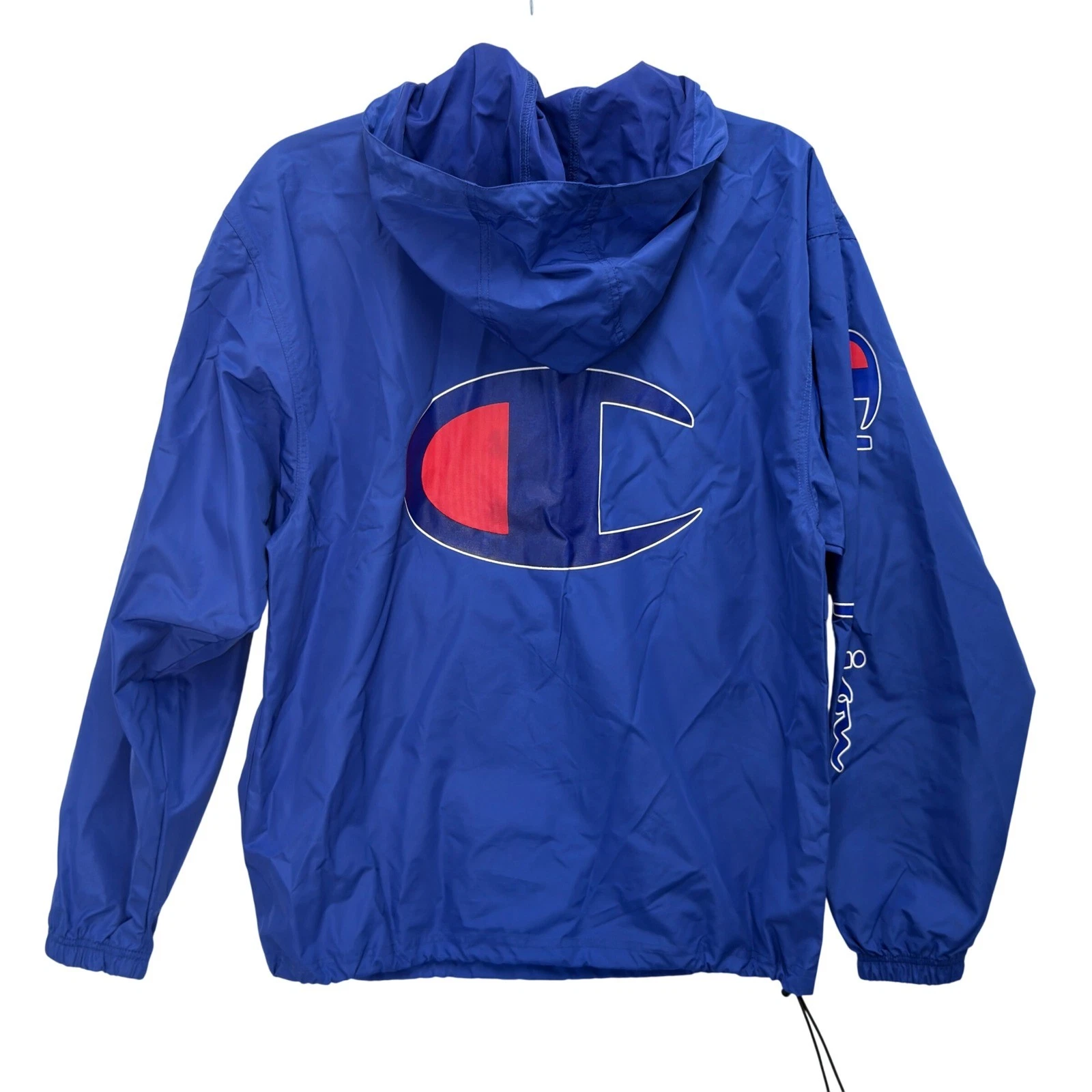 Champion Mens Royal Blue Big C Logo Half Zip Windbreaker Anorak CB1012 Small