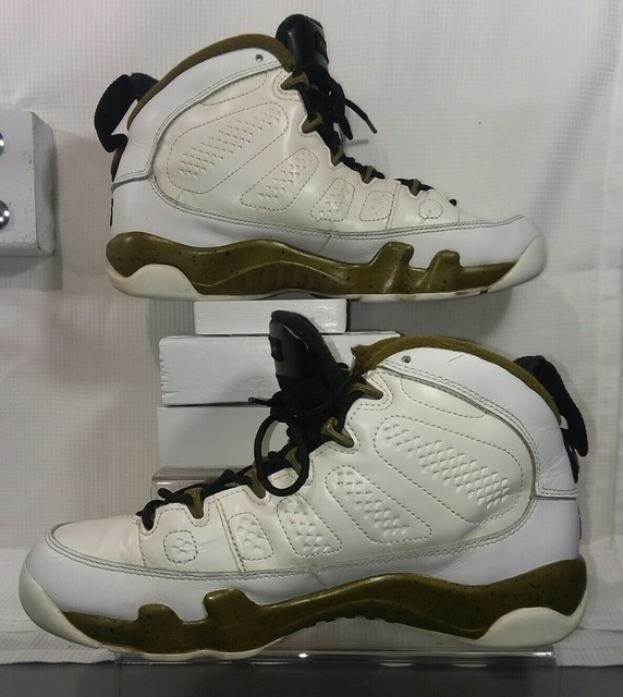 Nike Air Jordan 9 Retro BG White Black Militia Green Sz 5y Statue for sale online | eBay