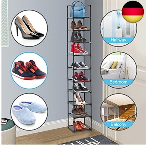 Voency Schuhregal, 10-stufiger Schuhschrank Kunststoff-Schuhregale Organizer - Bild 4 von 7
