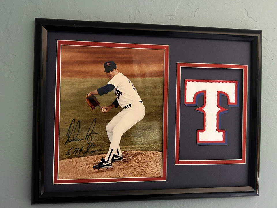 Nolan Ryan 12X16 Matted Autograph 8X10 Photo Rangers HOF K King Inscribe K - Image 2 of 4