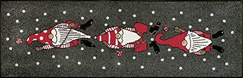 wash + dry - Tappeto Weihnachtszwerge 60x180, Grigio (B5c)