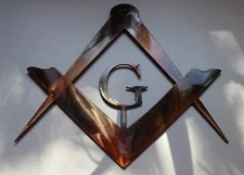 Mason's Square and Compass Metal Wall Art 18"