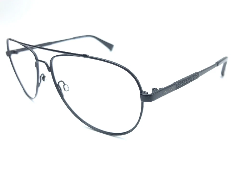Marcos de gafas de sol Cole Haan CH6036 para hombre Aviator 001 57-14 mm negro marco SOLO 3307 Foto 3 de 4