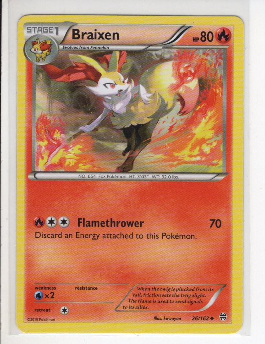 BRAIXEN BREAKTHROUGH XY SET POKEMON CARD 26/162 LP | eBay