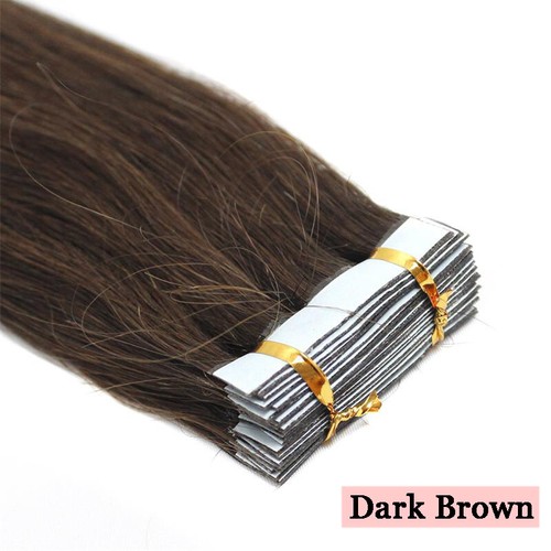 Seamless Tape in Hair Extensions Skin Weft Brazilian Remy Human Hair Straight US - Picture 23 of 86