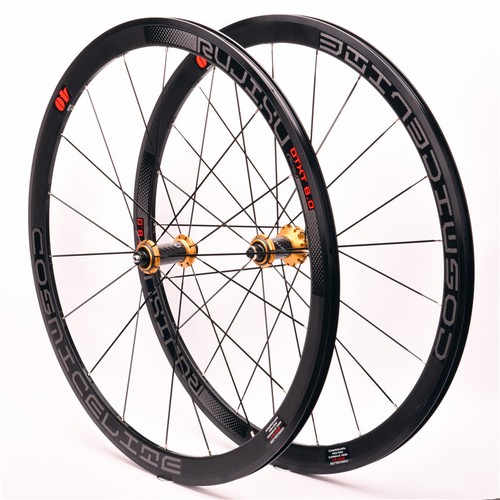700C Flach Speichen 40mm Sehr Leicht Rennrad Radsatz Carbon Schlauch City Räder - Picture 15 of 17