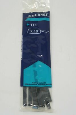 100 pcs ECLIPSE 114ND 6'' 150mm x 16 TPI Junior Wood HSS Bi-Metal Hack Saw Blades