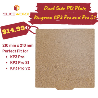 Kingroon KP3 Pro and Pro S1 PEI Magnetic Bed Plate 210x210mm  **USA SHIPPING**