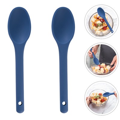  2 Pcs Cooker Silicone Spoon Considerate Handle Multi-purpose