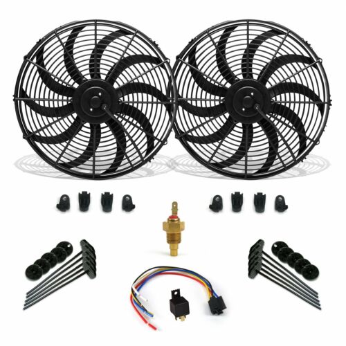 Super Cool Pack 14" S Blade Fans, Fixed Temp Switch, Harness, Bracket Additive - 第 1/1 張圖片