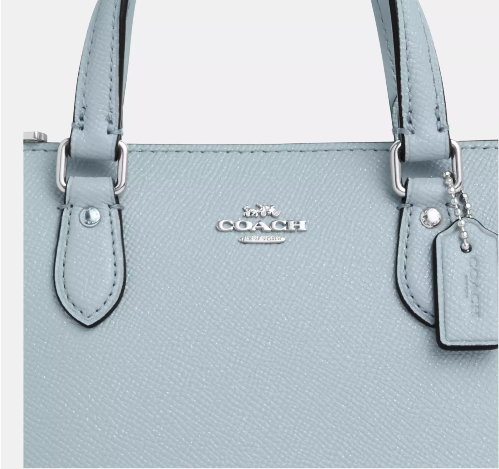 Nuova con etichette Tracolla Coach Mini Gallery CN752 Blu Pallido Glitterata ✨ Pelle
