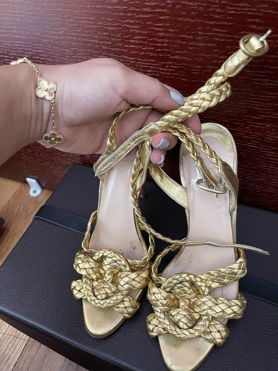Christian Louboutin Gold Sandals Pumps 36 945