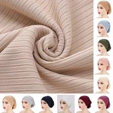 Women's Stretchy Inner Hijabs Under Scarf Cap Turban Bonnet Bottom Cap 12 Colors